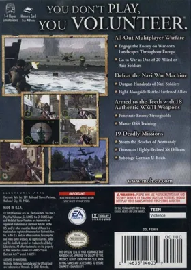 Medal of Honor - Frontline box cover back